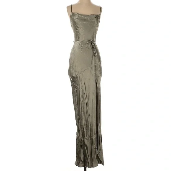 green emerald velvet dress La Lune Plunged Cross Back Maxi Dress | Forest | Dresses
